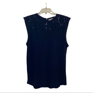 Anne Taylor Loft black lace sleeveless blouse size XXL